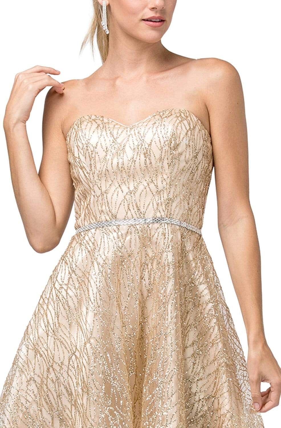 Dancing Queen - 3136 Embellished Strapless Sweetheart A-line Dress Homecoming Dresses