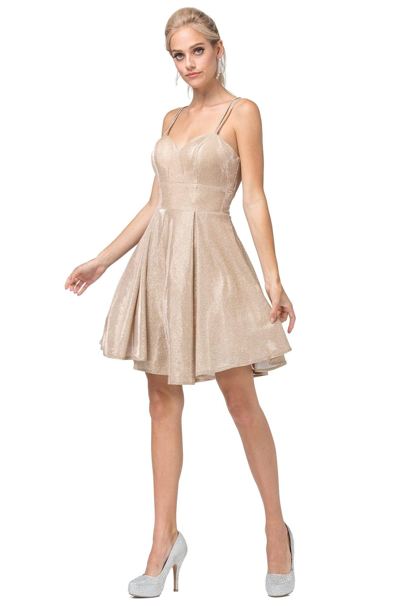 Dancing Queen - 3143 Sweetheart A-line Cocktail Dress Homecoming Dresses XS / Gold