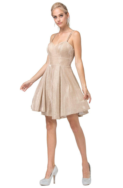 Dancing Queen - 3143 Sweetheart A-line Cocktail Dress Homecoming Dresses XS / Gold