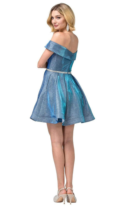 Dancing Queen - 3147 Off-Shoulder Embellished A-line Dress Homecoming Dresses