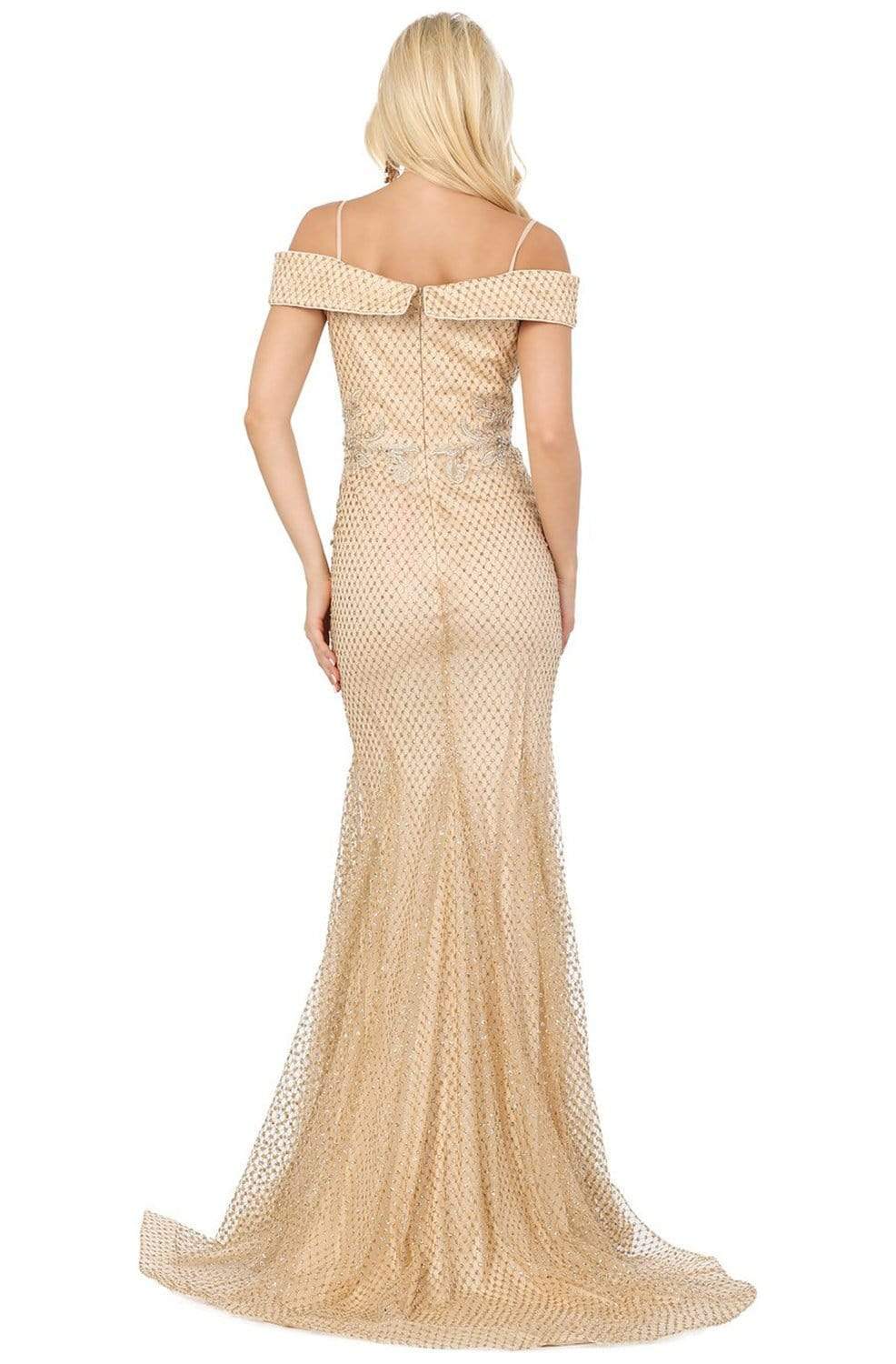 Dancing Queen - 4043 Embroidered Off-Shoulder Trumpet Dress Evening Dresses