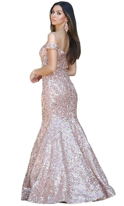 Dancing Queen - 4095 Sequin Embellished Off-Shoulder Prom Dress Prom Dresses