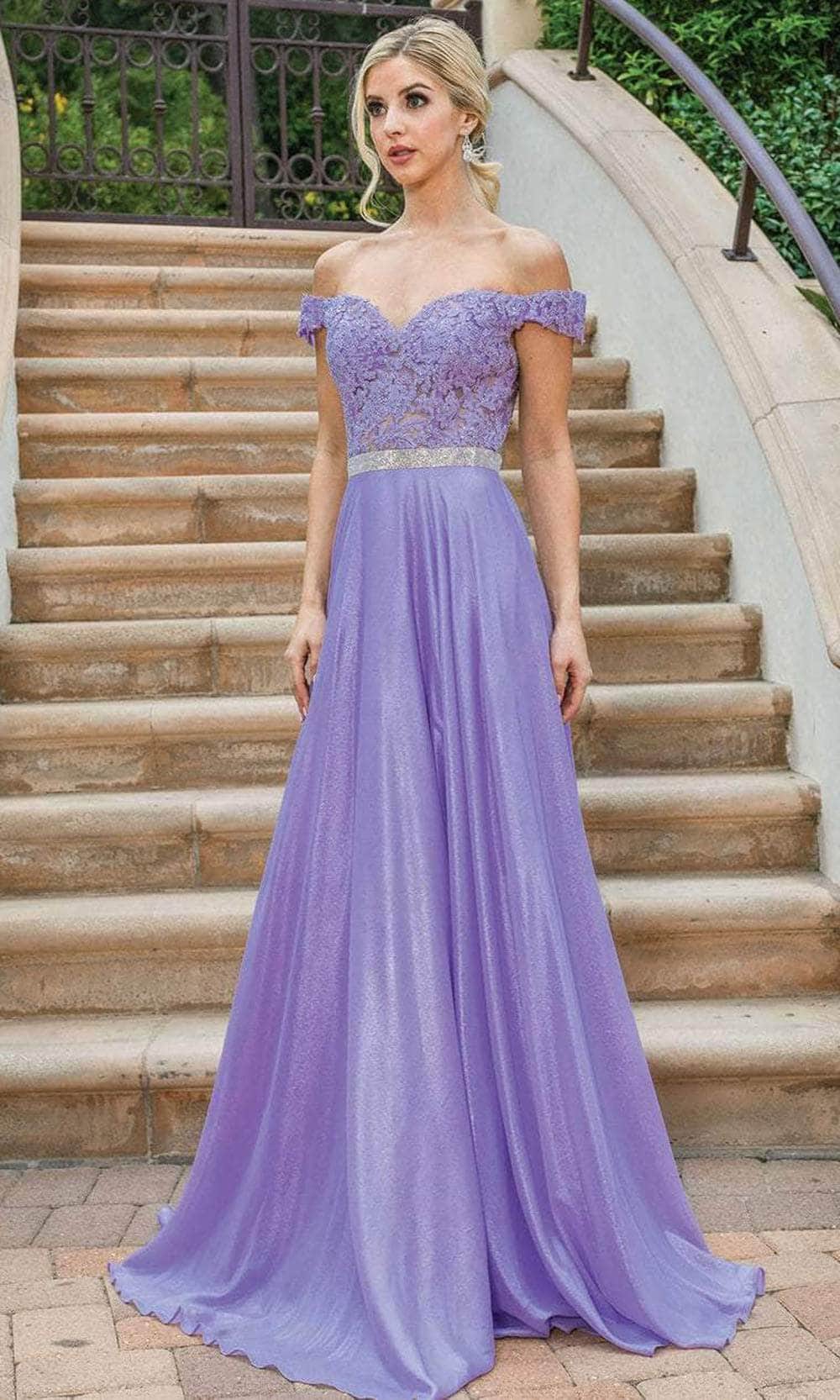 Dancing Queen 4222 - Off- Shoulder A-line Gown Special Occasion Dress XS / Lilac