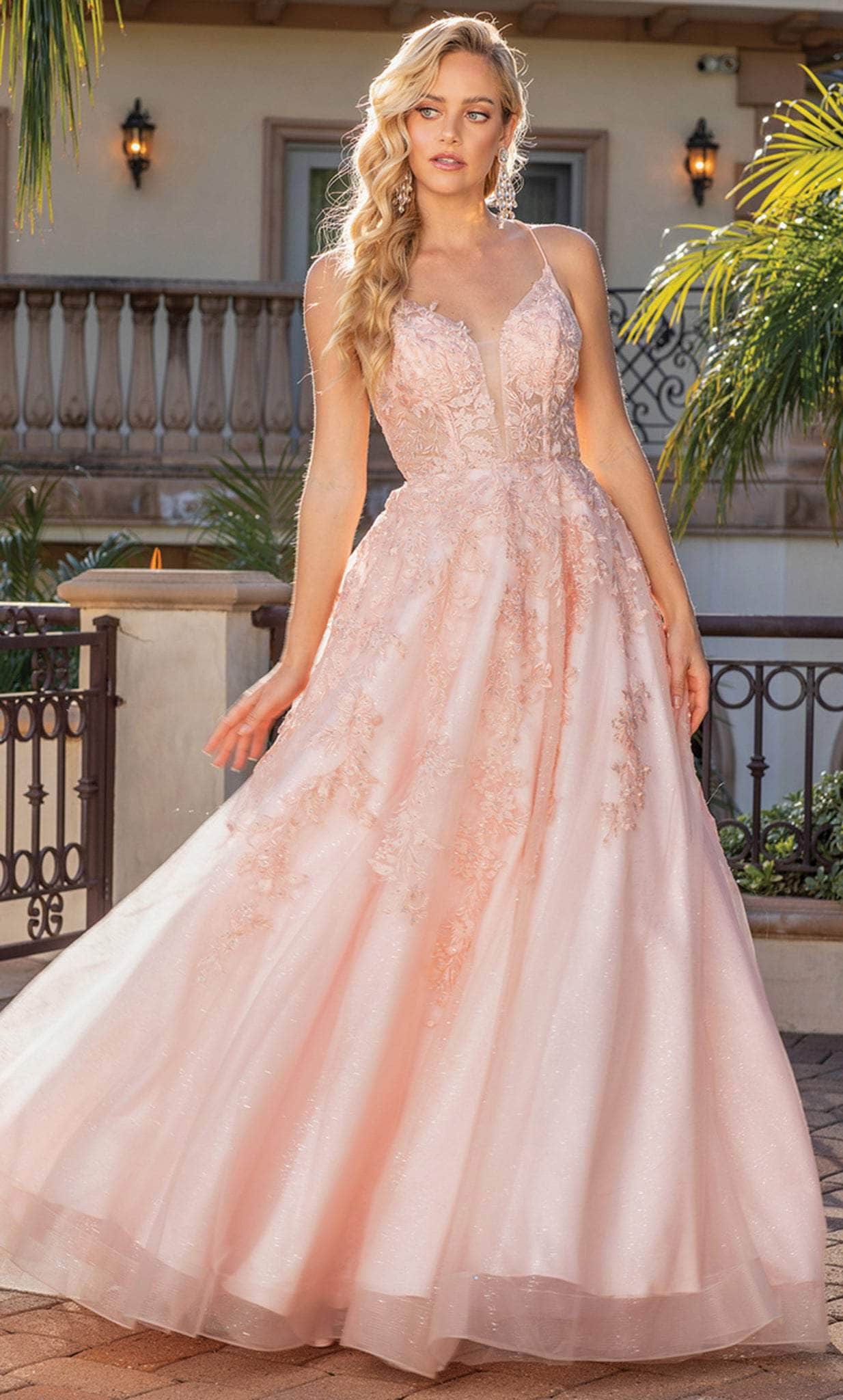 Dancing Queen 4231 - A-line Embroidery-Detailed Gown Ball Gowns XS / Blush