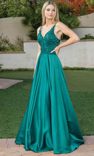 Dancing Queen 4260 - Embroidered Sleeveless V-neck Prom Dress Special Occasion Dress