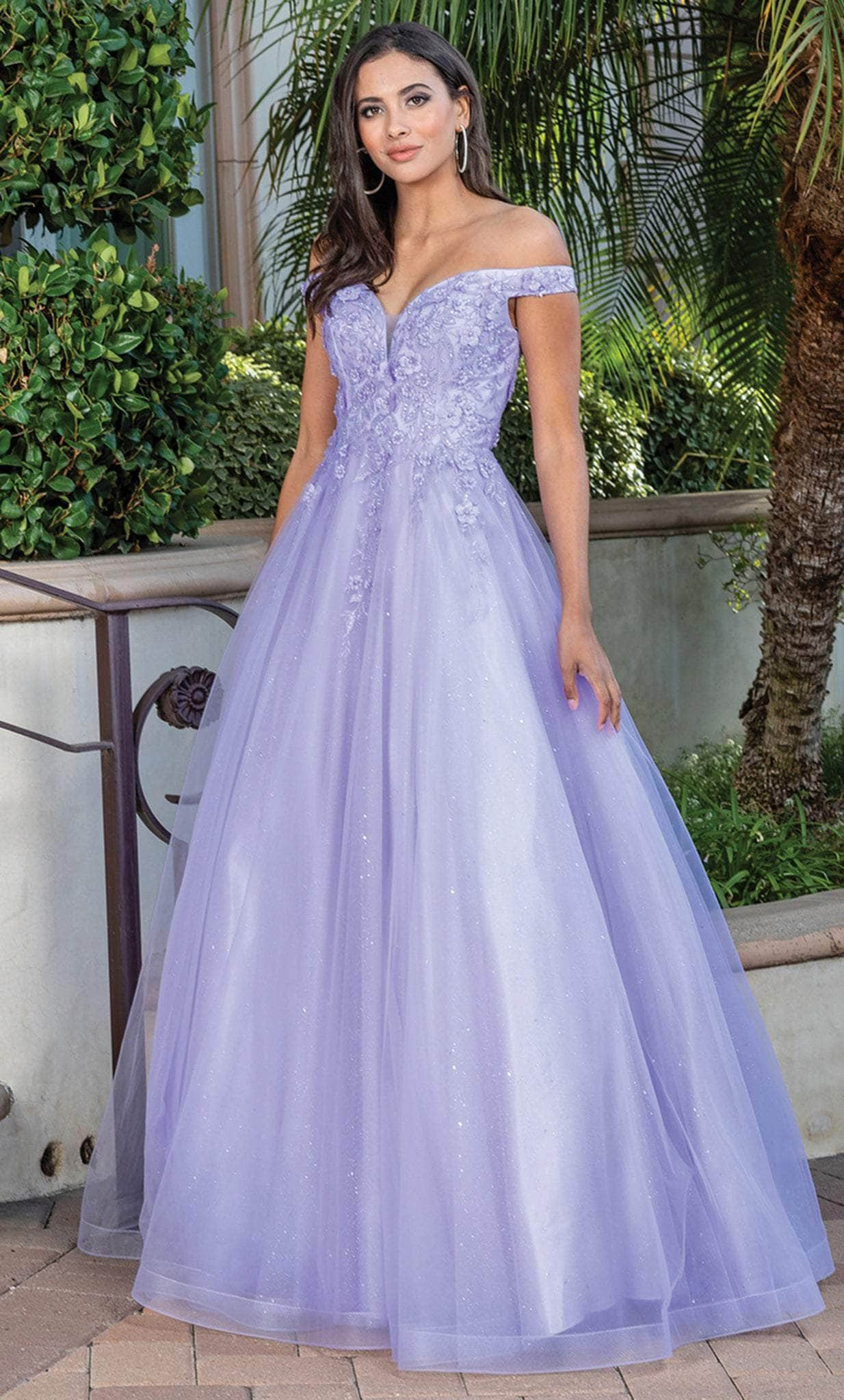 Dancing Queen 4316 - Off Shoulder Princess A-line Gown Long Dresses