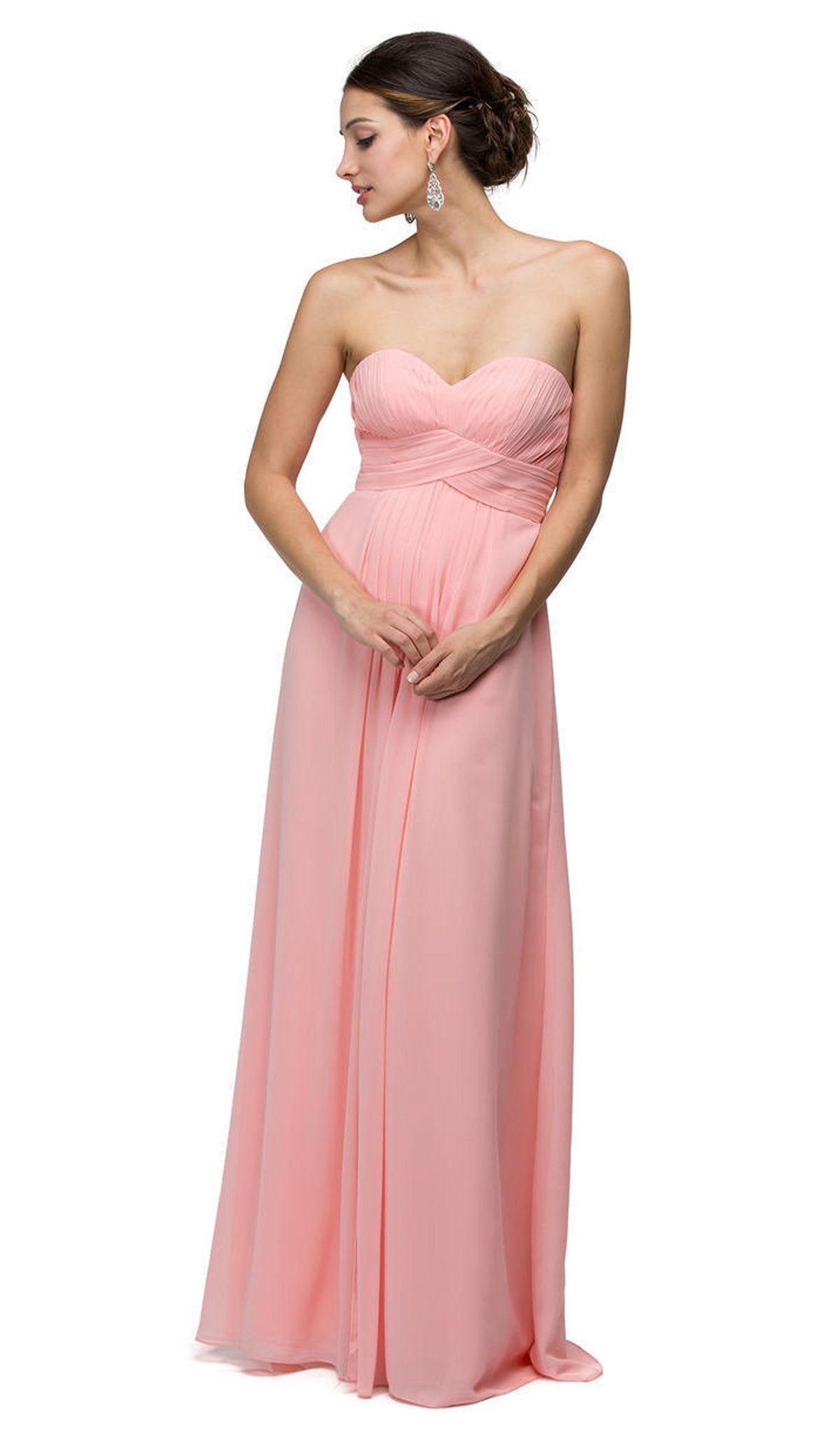 Dancing Queen - 8658 Strapless Chiffon Empire Long Prom Dress Special Occasion Dress