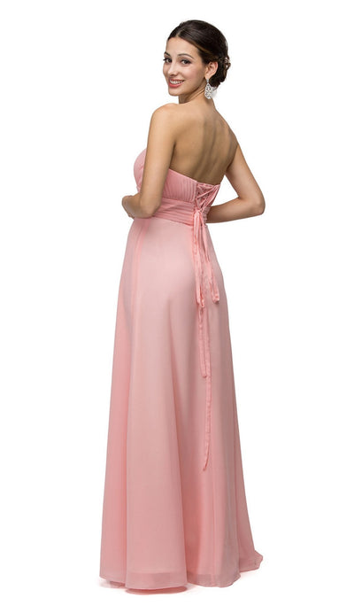 Dancing Queen - 8658 Strapless Chiffon Empire Long Prom Dress Special Occasion Dress