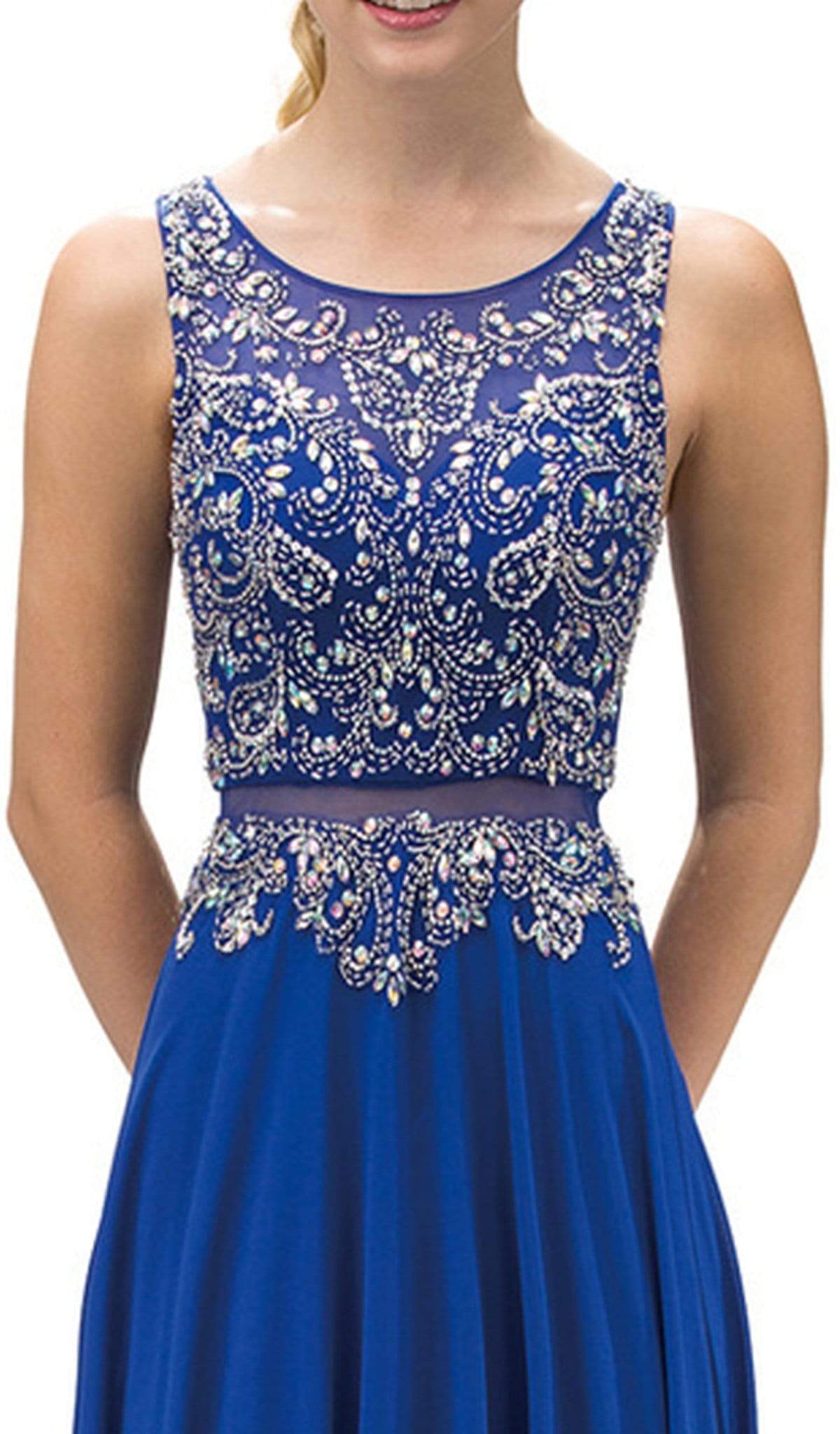 Dancing Queen - 9150 Intricately Bejeweled Illusion Two Piece- Prom Dress Special Occasion Dress