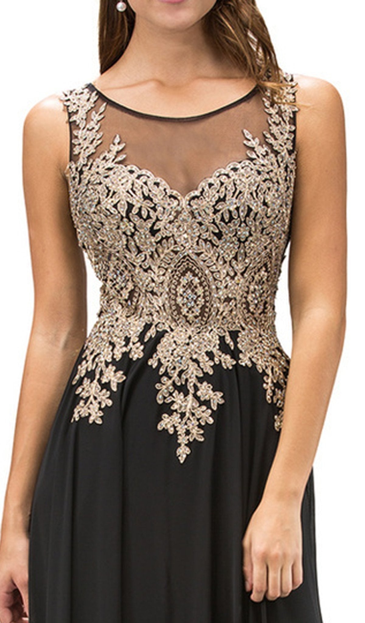 Dancing Queen - 9191 Lace Appliqued Chiffon Prom Dress Special Occasion Dress