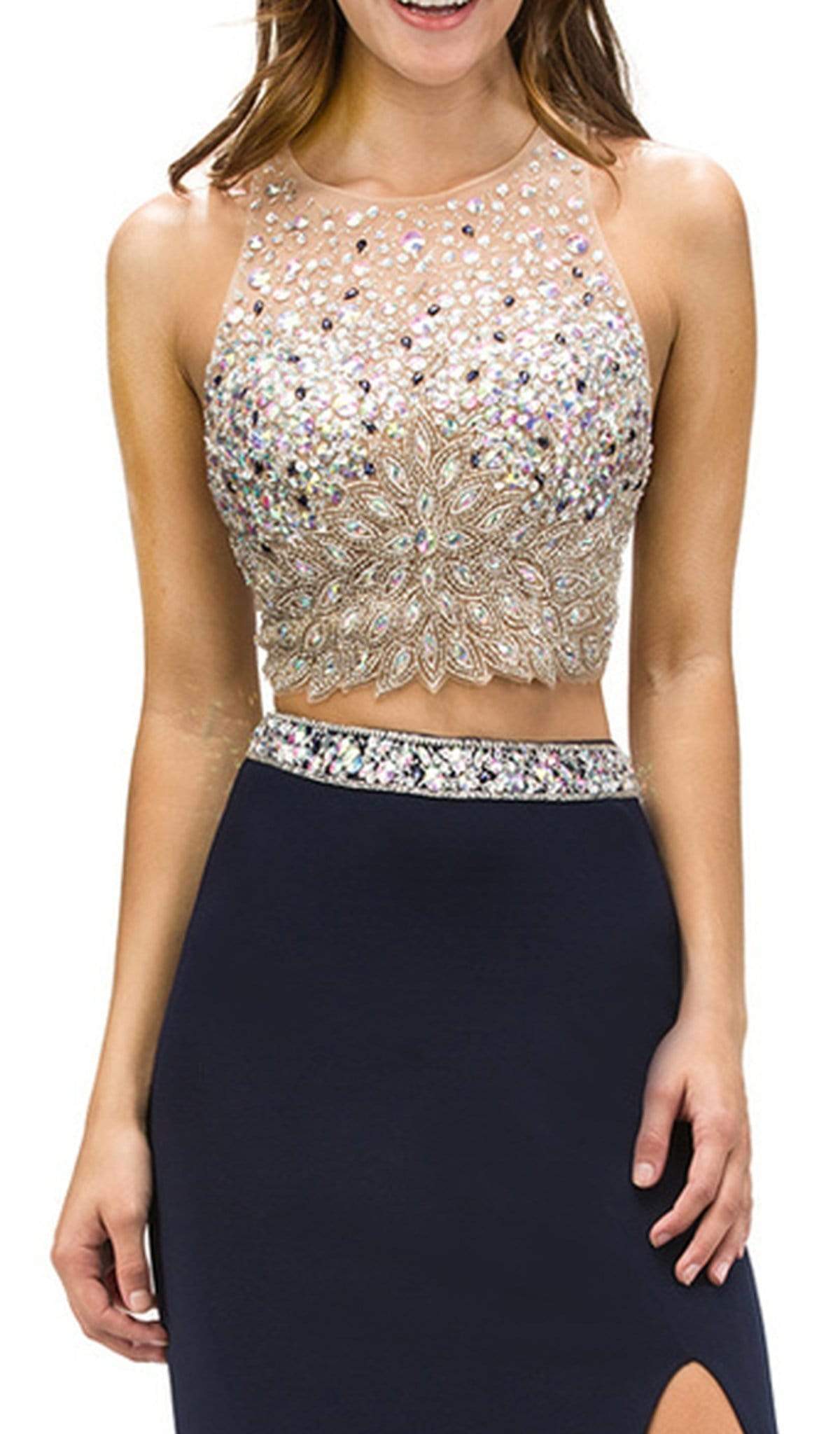 Dancing Queen - 9277 Jeweled Two Piece Prom Dress Special Occasion Dress