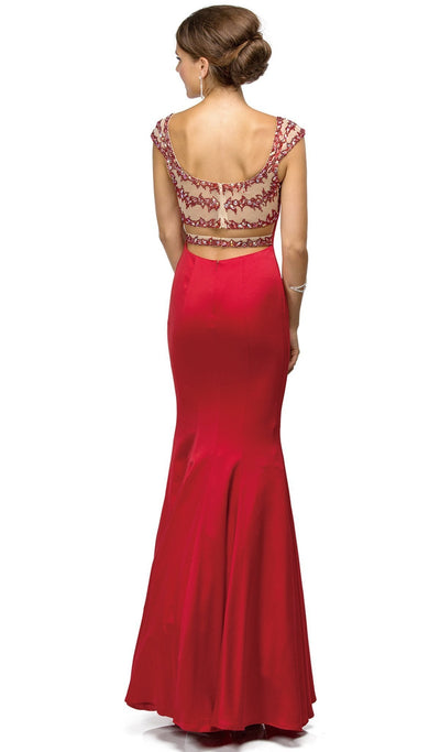 Dancing Queen - 9454 Sweetheart Sheer Back Mermaid Prom Dress Special Occasion Dress S / Red