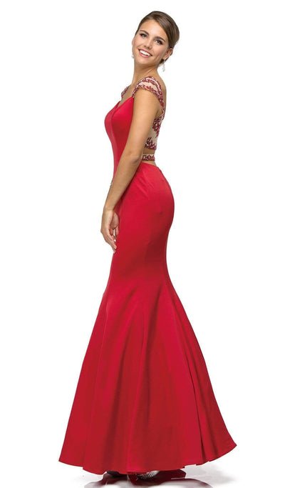 Dancing Queen - 9454 Sweetheart Sheer Back Mermaid Prom Dress Special Occasion Dress XS / Red