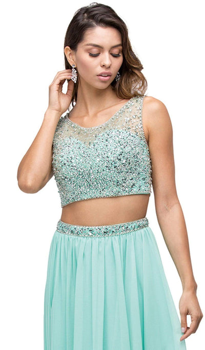 Dancing Queen - 9574 Two-Piece Shimmering Beaded Bodice A-line Prom Dress Special Occasion Dress