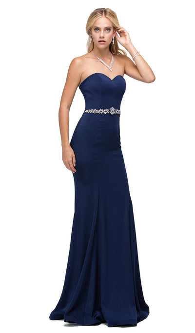 Dancing Queen - 9720 Strapless Sweetheart Beaded Jersey Prom Dress Special Occasion Dress