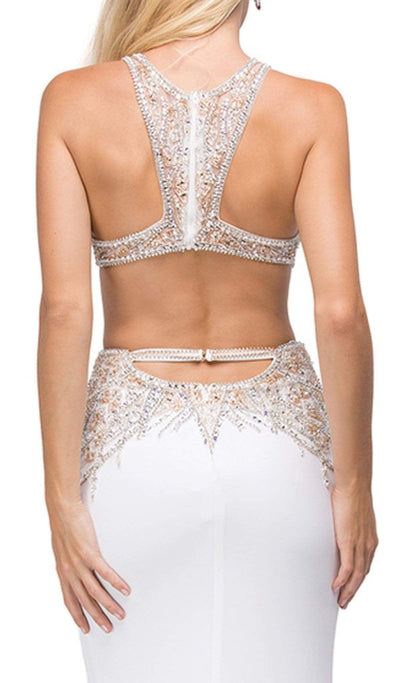 Dancing Queen - 9736 Embellished Bodice with Back Cutouts Prom Dress Prom Dresses M / Off White