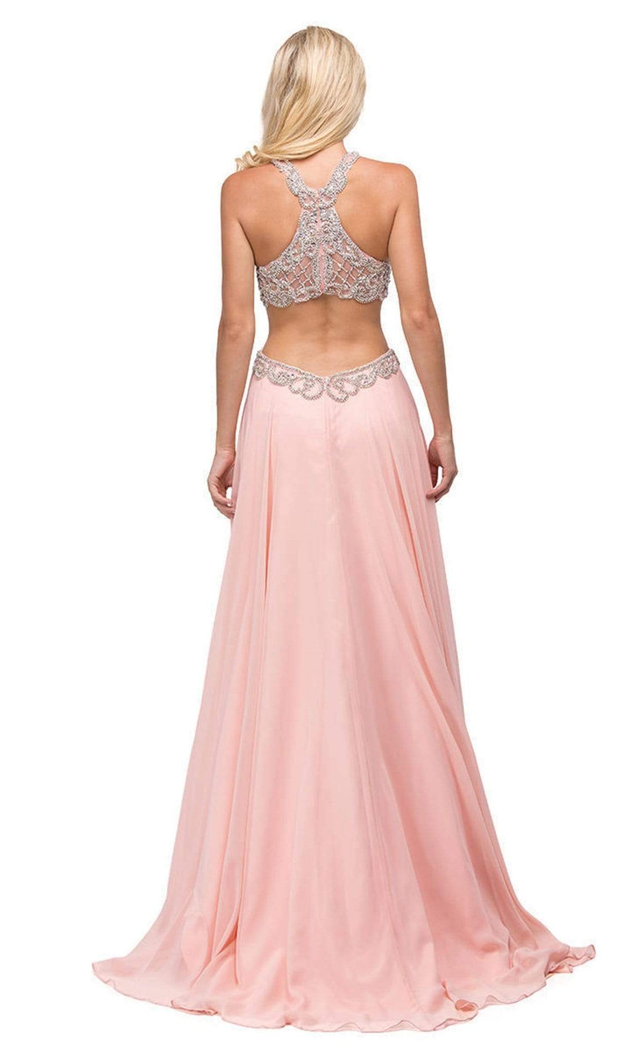 Dancing Queen - 9740 Bejeweled A-line Evening Dress Evening Dressses M / Blush