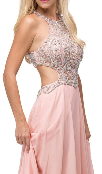 Dancing Queen - 9740 Bejeweled A-line Evening Dress Evening Dressses S / Blush