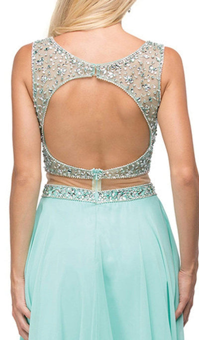 Dancing Queen - 9789 Illusion Two-Piece Embellished Top Prom Dress Special Occasion Dress