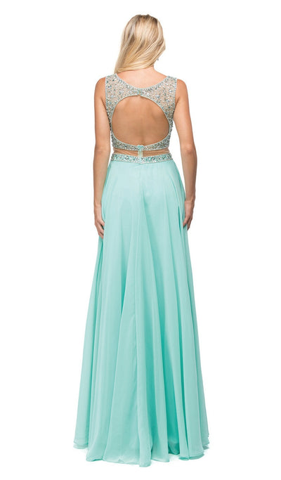 Dancing Queen - 9789 Illusion Two-Piece Embellished Top Prom Dress Special Occasion Dress