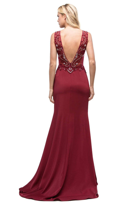 Dancing Queen - 9791 Beaded Sheer Trumpet Prom Dress Special Occasion Dress