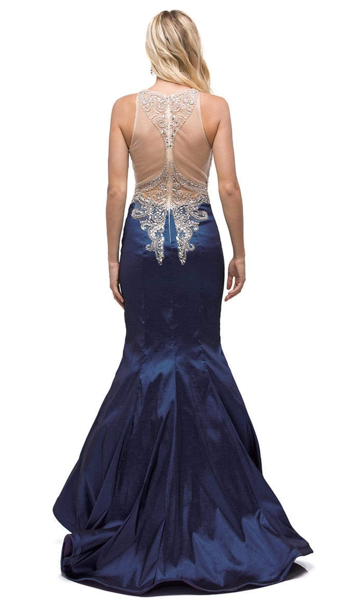 Dancing Queen - 9930 Jeweled Illusion Bodice Flounced Mermaid Gown Special Occasion Dress