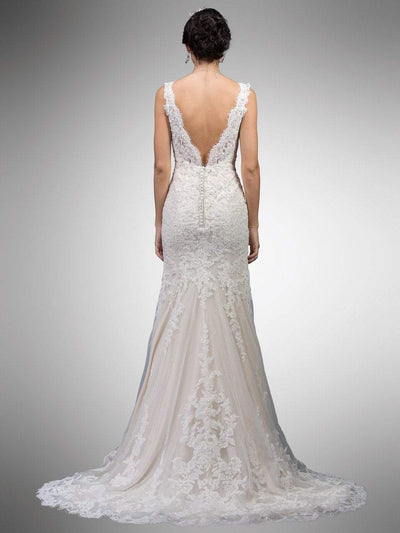 Dancing Queen Bridal - 20 Deep V Back Lace Wedding Dress Bridal Dresses