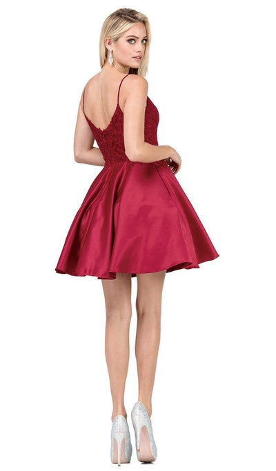 Dancing Queen - Jeweled Lace Bodice Homecoming Dress 3037 - 1 Pc Burgundy in Size 3XL Available CCSALE