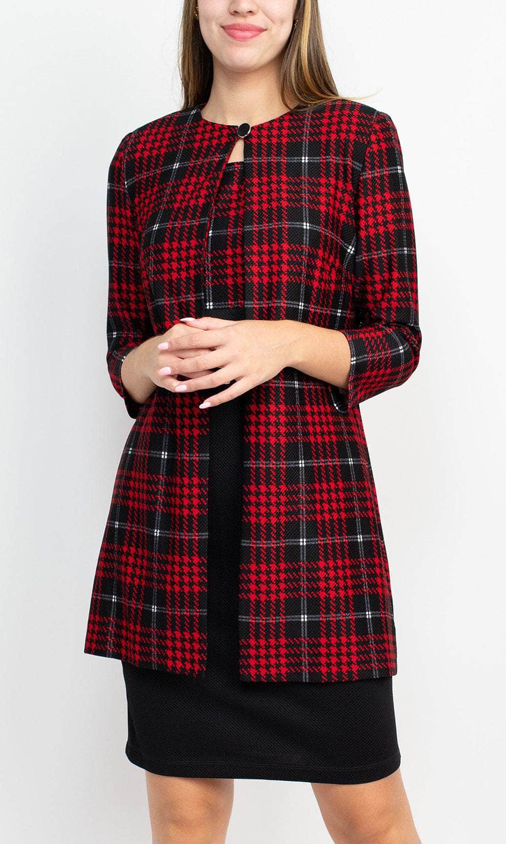 Danny & Nicole 27134M - Checkered Sheath Formal Dress Danny & Nicole 27134M - Checkered Sheath Formal Dress