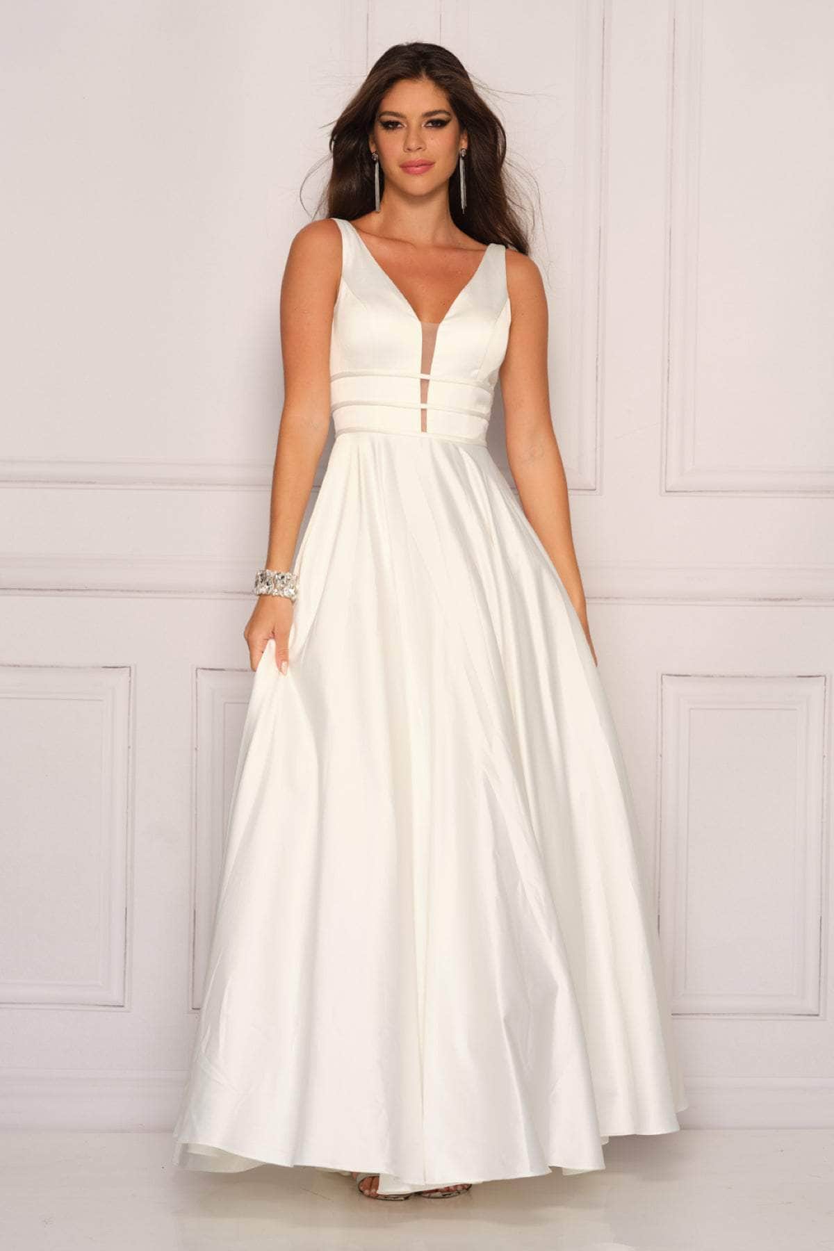 Dave & Johnny 10971 - Satin Sleeveless Bridal Gown Special Occasion Dresses