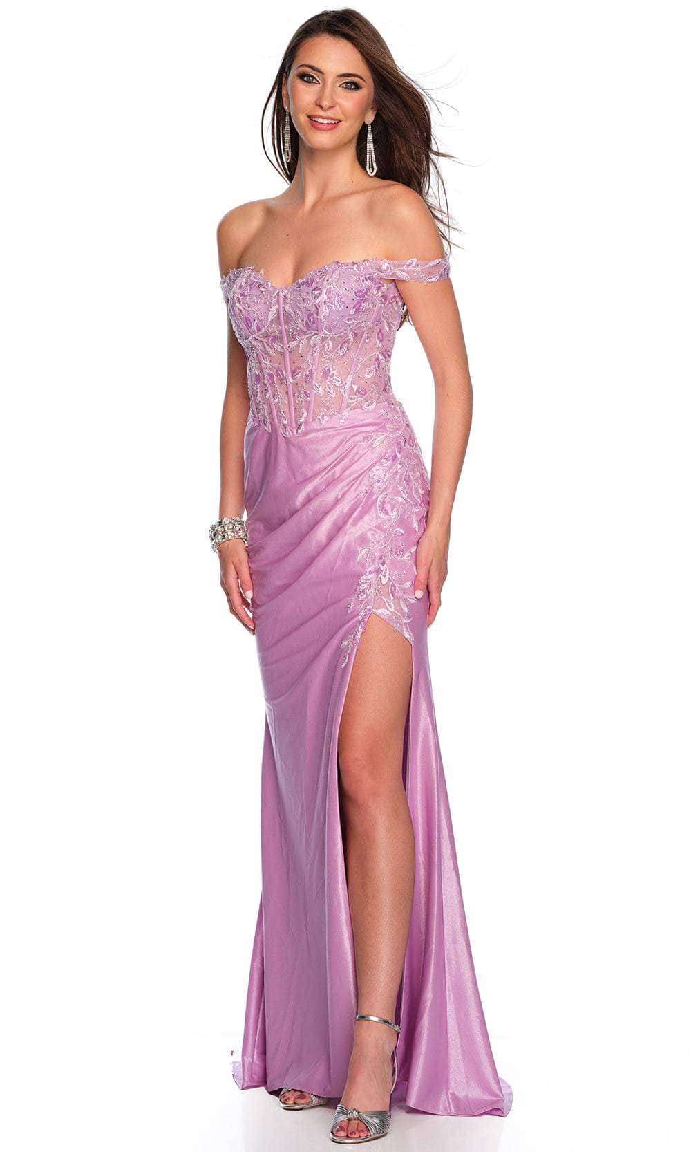 Dave & Johnny 11240 - Sweetheart Illusion Corset Prom Gown Special Occasion Dress 00 /  Lilac