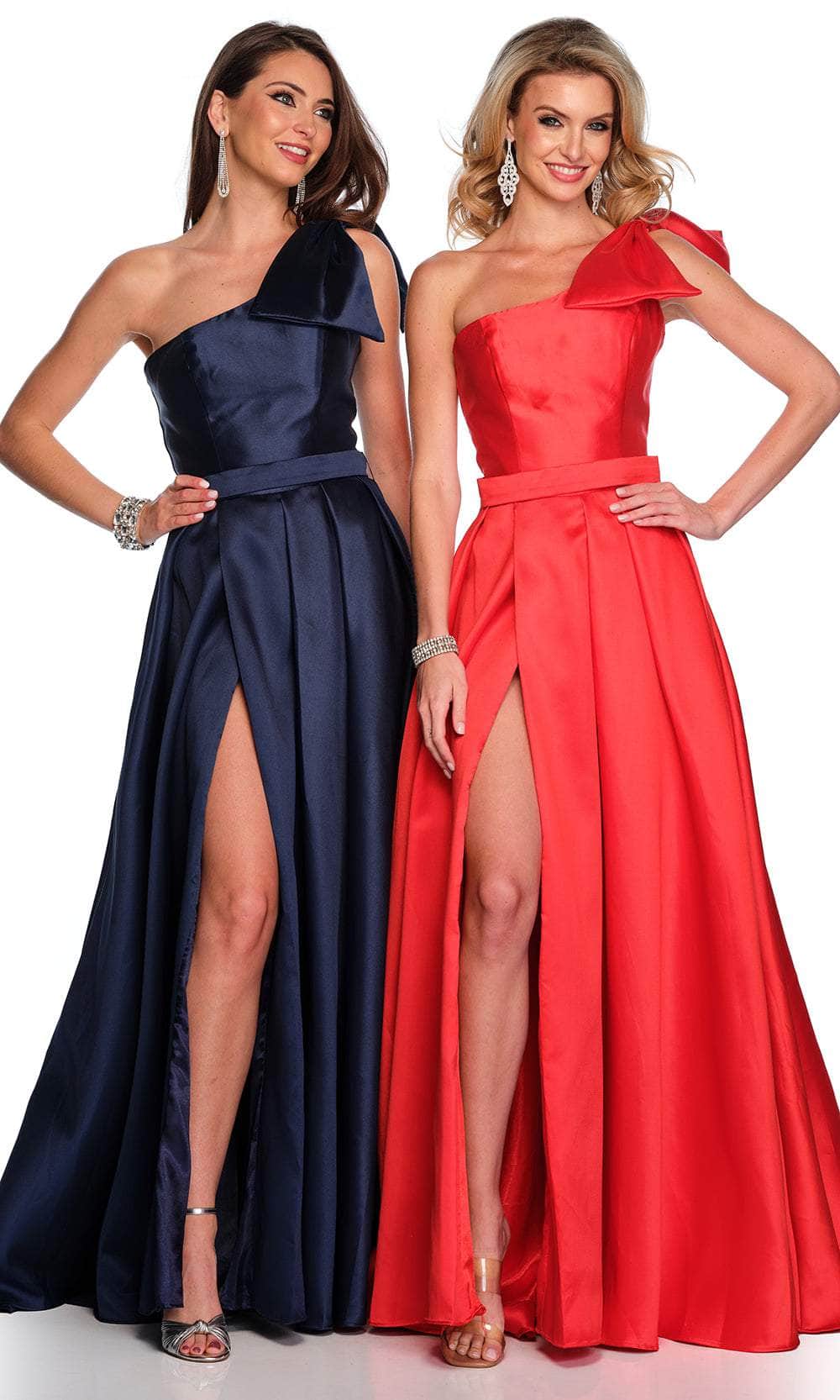 Dave & Johnny 11337 - Pleated A-Line Formal Gown Special Occasion Dress 00 /  Navy Blue
