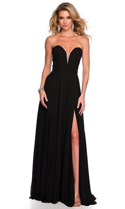 Dave & Johnny 11355 - Sweetheart Lace-Up Prom Gown Special Occasion Dress 00 /  Black