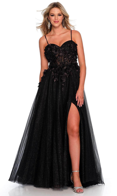 Dave & Johnny 11417 - Sweetheart Neck Sleeveless Ballgown Special Occasion Dress 00 /  Black