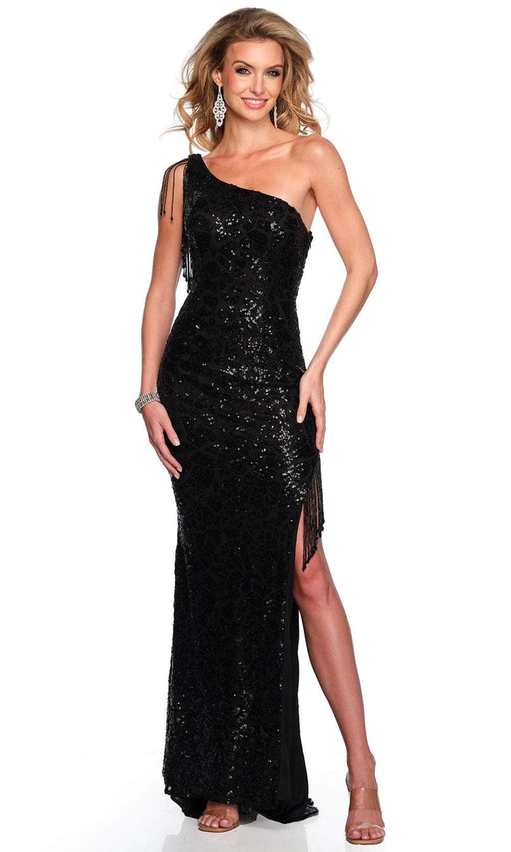 Dave & Johnny 11433 - Long Sequin Mesh Sheath Dress - One