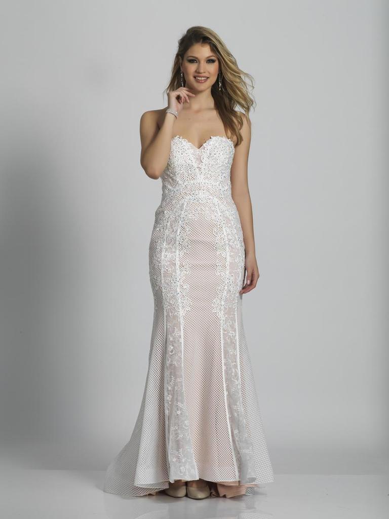 Dave & Johnny Strapless Sweetheart Fitted Gown A6281 - 1 Pc. Ivory in size 16 Available CCSALE 16 / Ivory