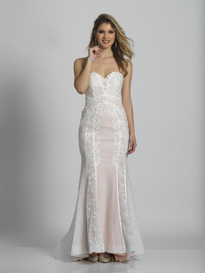 Dave & Johnny Strapless Sweetheart Fitted Gown A6281 - 1 Pc. Ivory in size 16 Available CCSALE 16 / Ivory