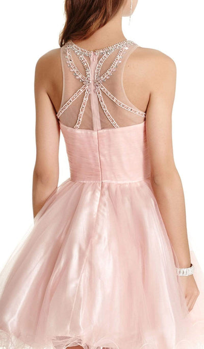 Dazzling Illusion Halter A-line Homecoming Dress Homecoming Dresses