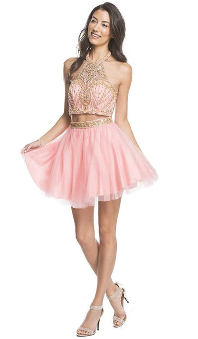 Dazzling Two Piece A-line Homecoming Dress Homecoming Dresses