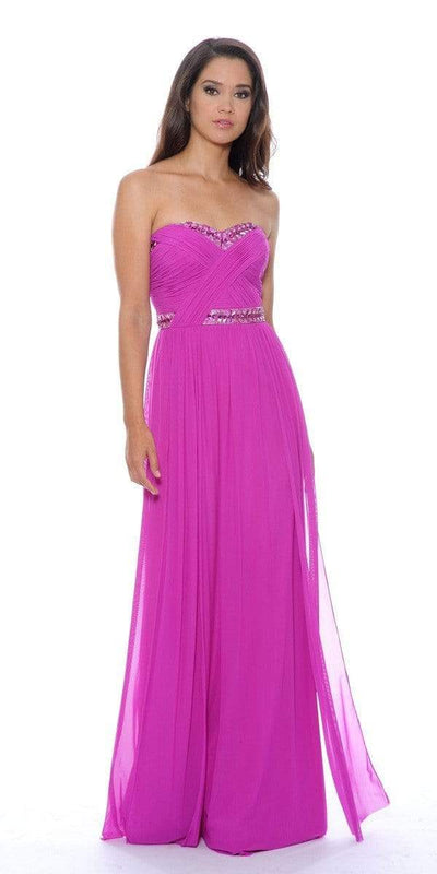 Decode 1.8 - Bedazzled Strapless Sweetheart Gown 181488 Special Occasion Dress 14 / Magenta