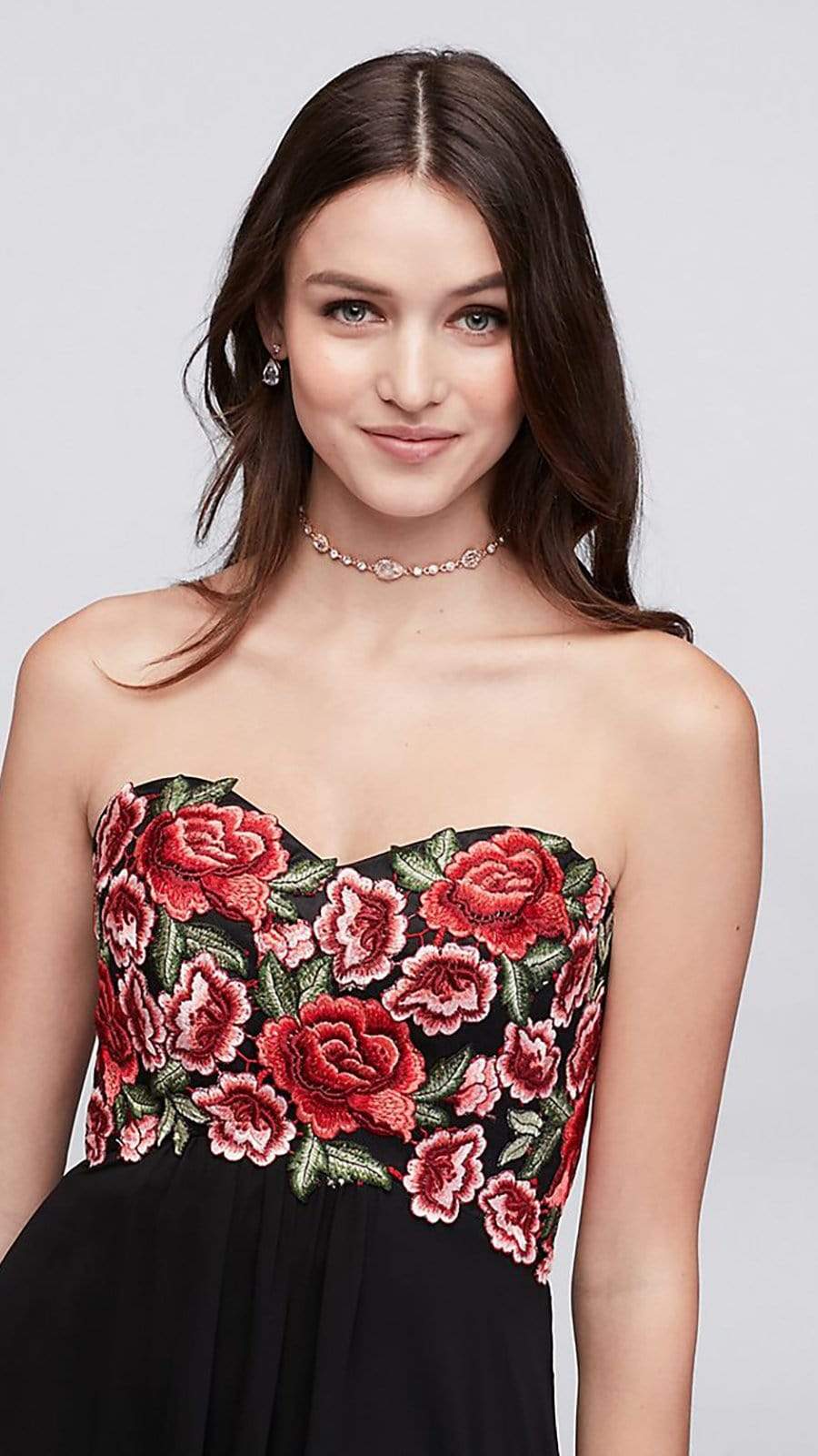 Decode 1.8 - Embroidered Sweetheart Evening Dress 184068 - 1 Pc. Black in size 2 Available CCSALE 2 / Black