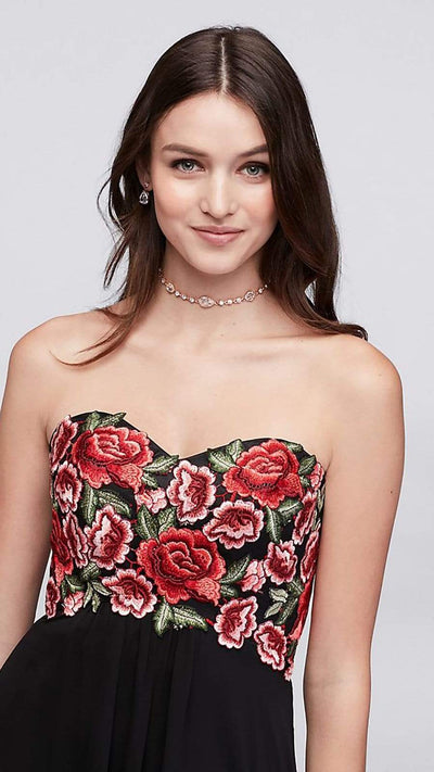 Decode 1.8 - Embroidered Sweetheart Evening Dress 184068 - 1 Pc. Black in size 2 Available CCSALE 2 / Black