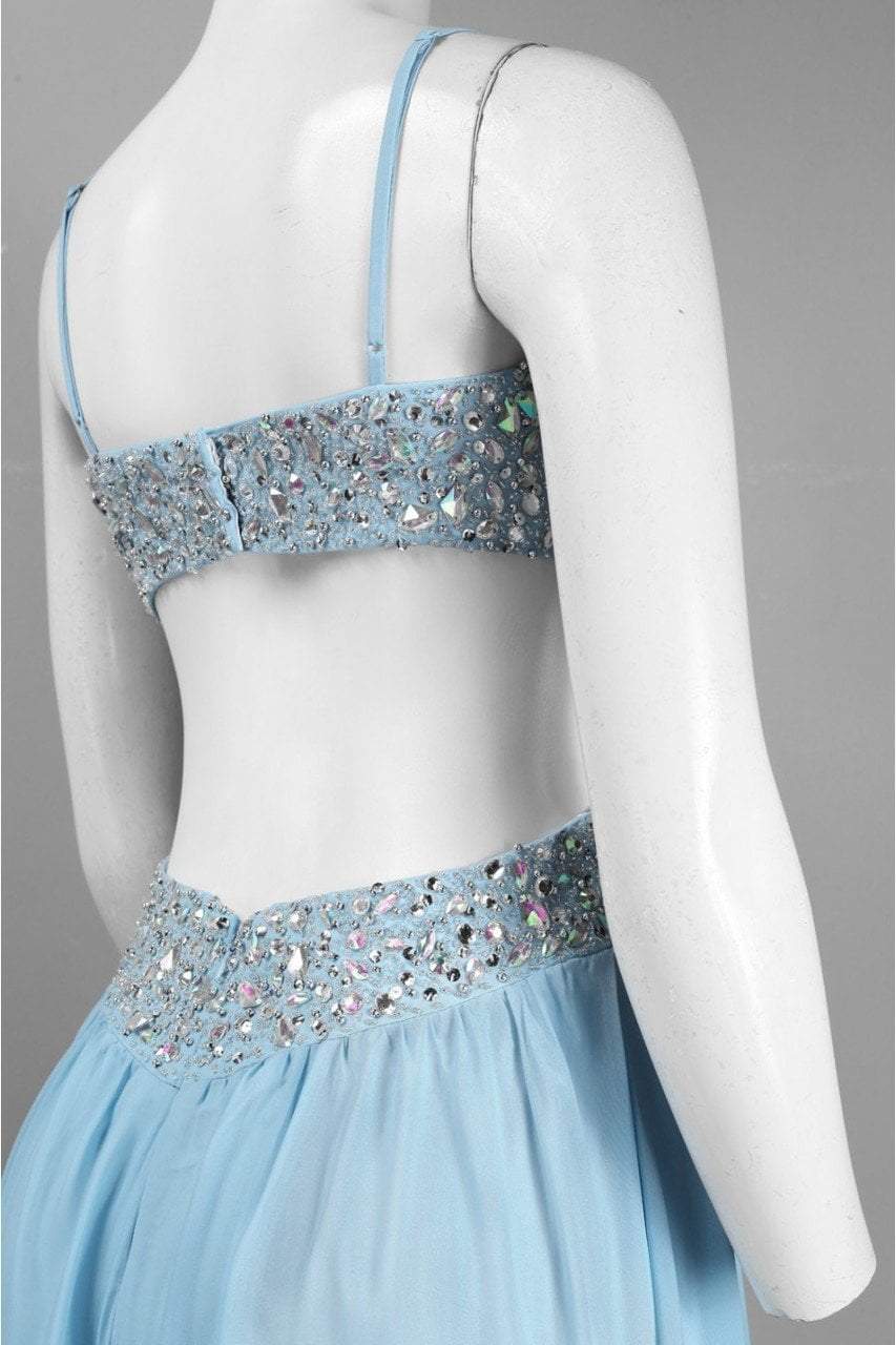 Decode 1.8 - Rhinestone Beaded Sweetheart Gown 182271 in Blue