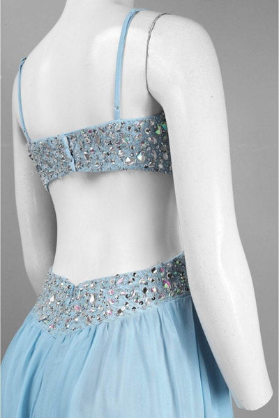 Decode 1.8 - Rhinestone Beaded Sweetheart Gown 182271 in Blue
