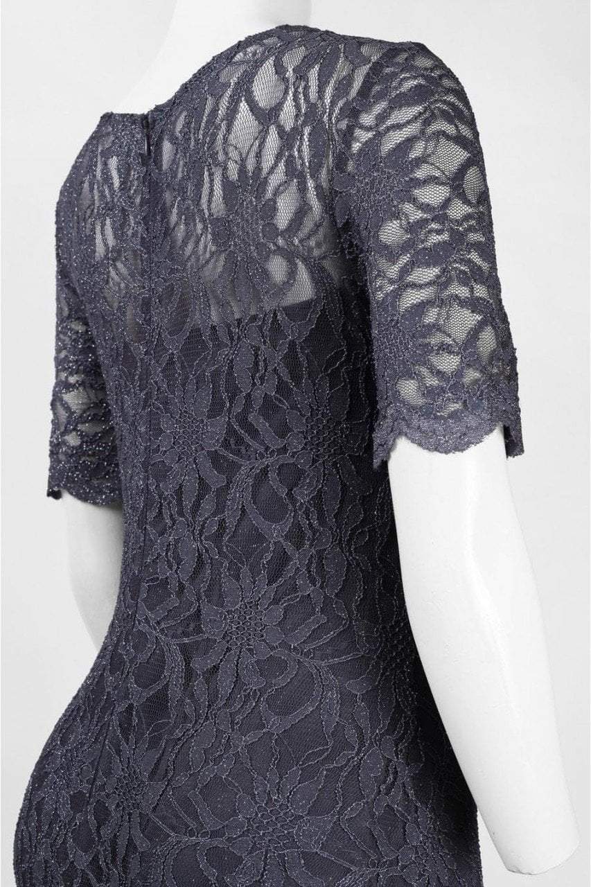 Decode 1.8 - Scalloped Lace Illusion Dress 182415X in Gray
