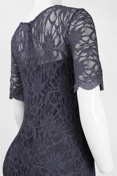 Decode 1.8 - Scalloped Lace Illusion Dress 182415X in Gray