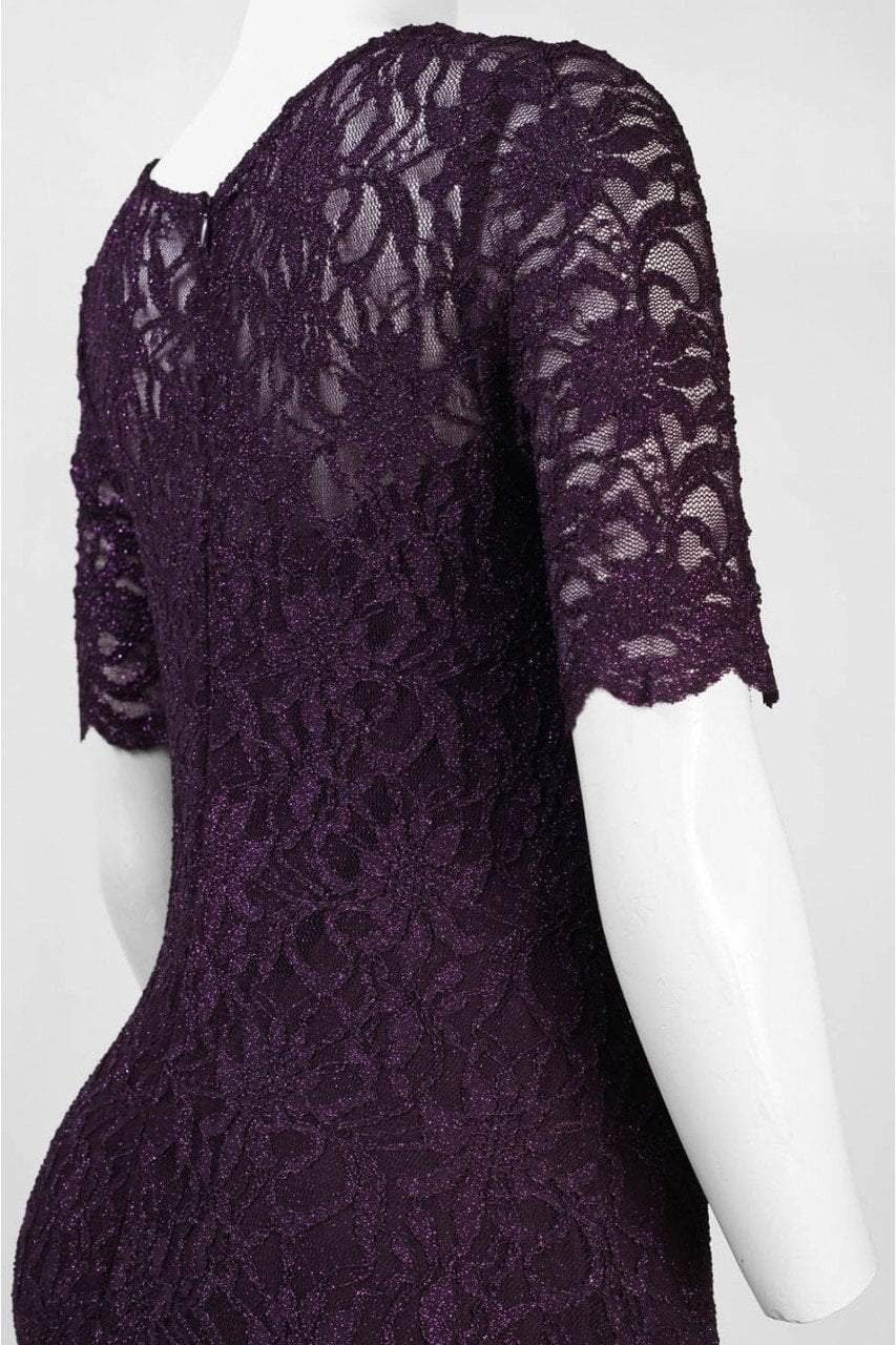 Decode 1.8 - Scalloped Lace Illusion Dress 182415X in Purple