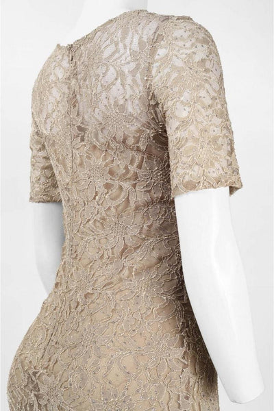 Decode 1.8 - Scalloped Lace Illusion Dress 182415X in Neutral