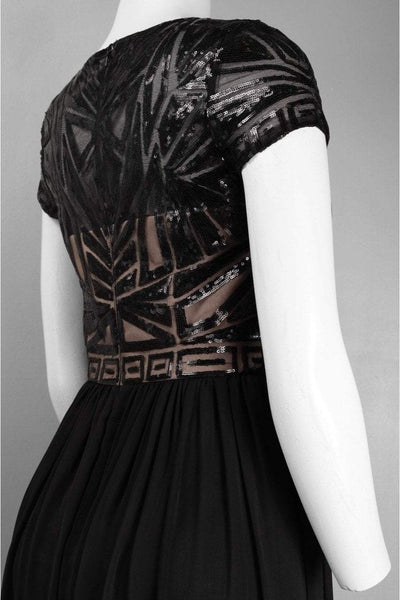 Decode 1.8 - 182481D Illusion Bateau Chiffon A-line Dress in Black and Neutral