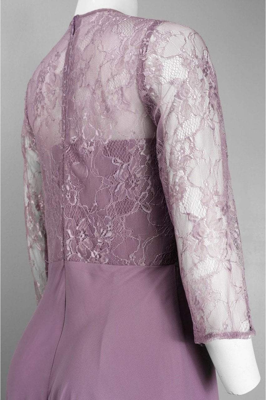 Decode 1.8 - Embellished V-Neck Chiffon A-line Dress 182581 in Purple